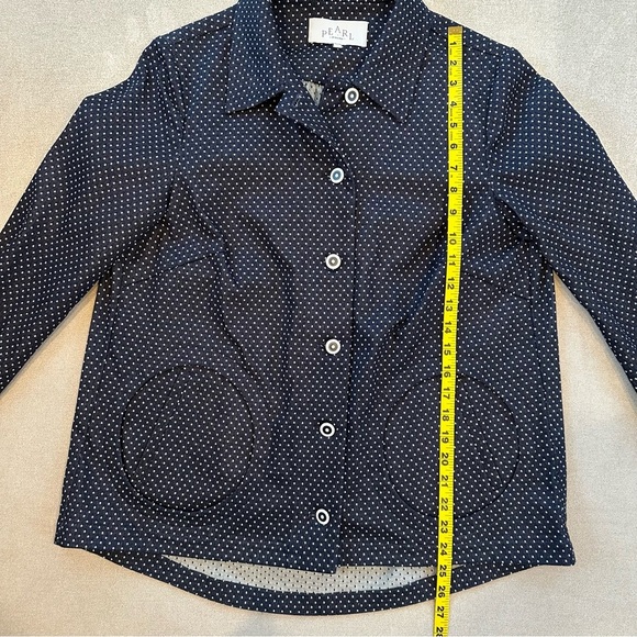 Pearl by Lela Rose Jacket. Size Large. Navy with white dots. - Picture 9 of 10